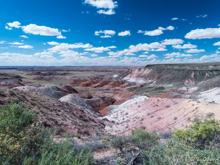 The Painted Desert lies far off in the distance.