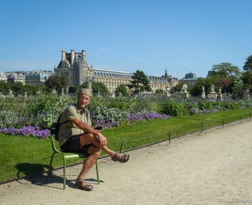 Terry practicing his Parisian look in the Tuileries Garden.