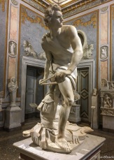 David, whose face is a self-portrait of 25-year old sculptor Bernini